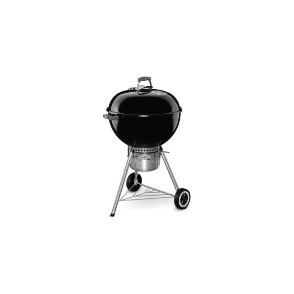 Heavy-Duty Black Charcoal Grill with Porcelain-Enameled Components