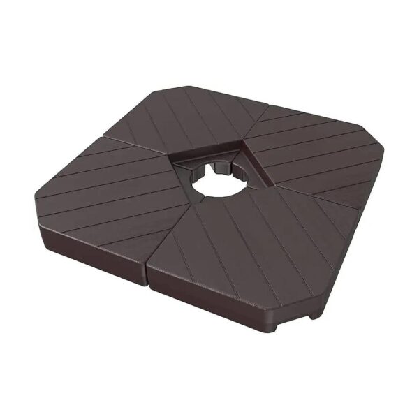 Heavy-Duty HDPE Windproof Base for Offset Cantilever Umbrellas in Dark Brown