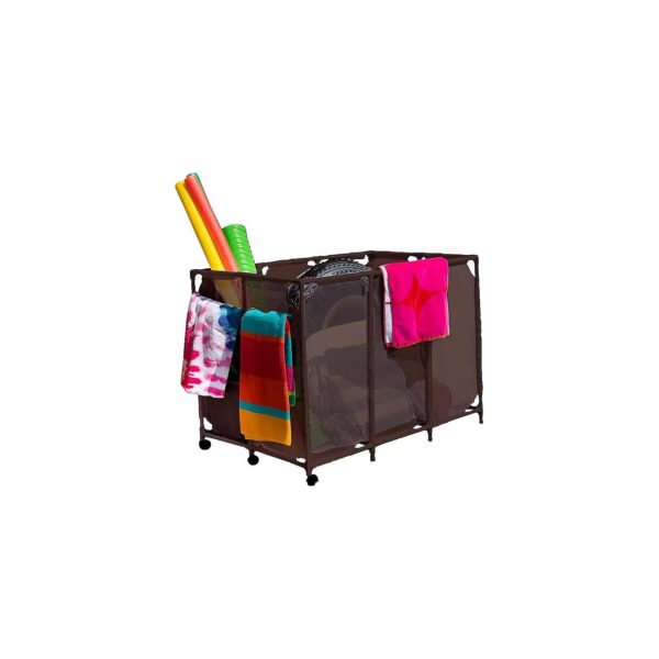 Heavy-Duty Pool Noodles and Toy Storage Container with Wheels and Handles