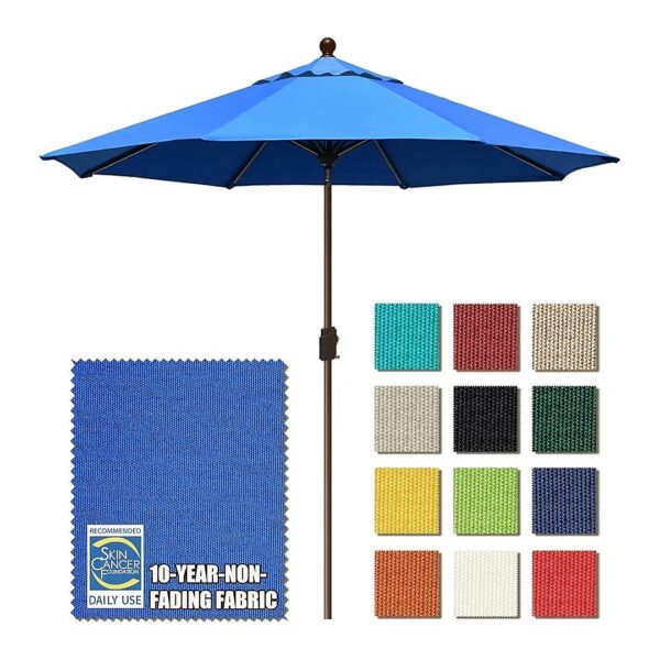 Heavy-Duty Royal Blue Patio Umbrella with 10-Year Non-Fading Acrylic Fabric