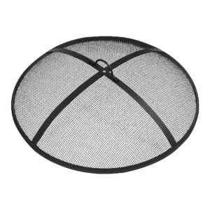 Heavy-Duty Steel Mesh Fire Pit Screen with Handle for Large 24 Inch Diameter Rings