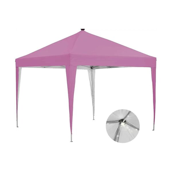 Heavy-duty Solar Powered Pop-Up Party Tent with LED Lights and Storage Bag