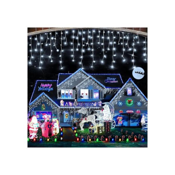 Hezbjiti 400 LED Christmas Lights for Outdoor Decorations with 8 Modes and 75 Drops