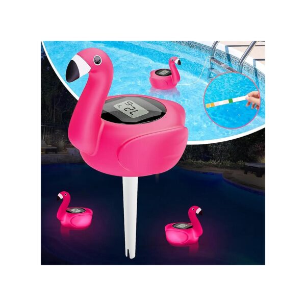 High Accuracy Solar Pool Thermometer with LED Light for Night Swimming and Relaxation