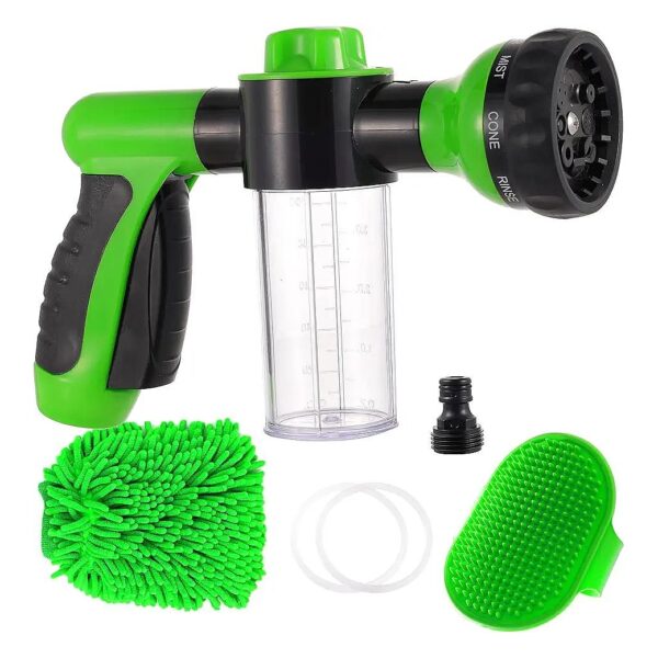 High Pressure 8 in 1 Car Wash Brush Foam Gun with Car Wash Mitt