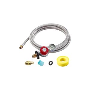 High Pressure Propane Regulator with Gauge for Fire Pits, Heaters, and More