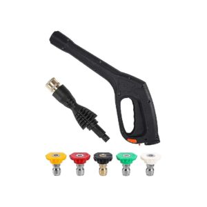 High Pressure Water Gun with Adapter and 5 Nozzles Compatible with Top Power Washers