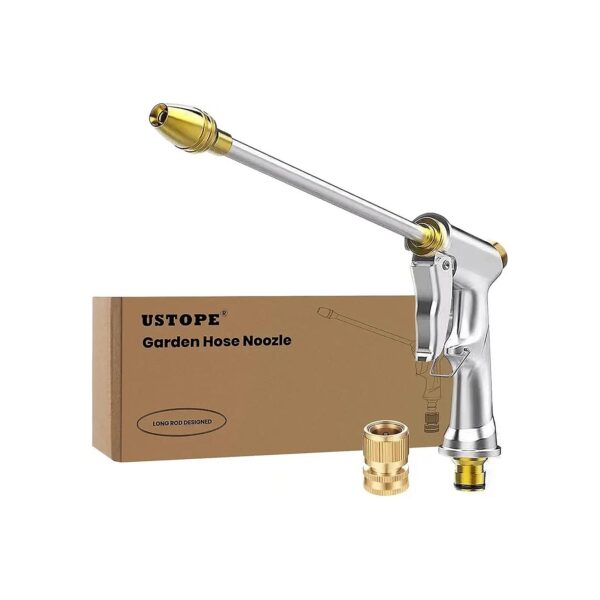 High Pressure Water Hose Nozzle with Adjustable Spraying Head for Pets and Lawn Care