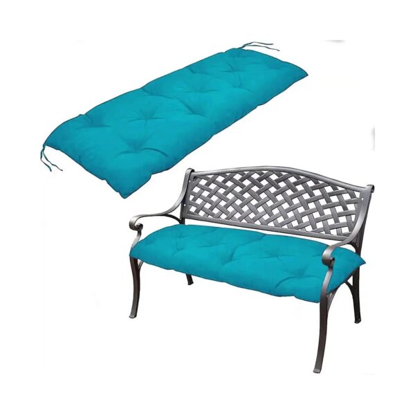 High Quality Turquoise 59 inch Bench Cushion with Thick Backrest and Soft Cotton Filling