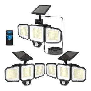 High-Brightness Solar Powered Motion Sensor Flood Light With Remote Control 3 Modes