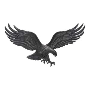 High-Detail 36-Inch Aluminum Wall Decor Eagle with Black Finish and American Pride