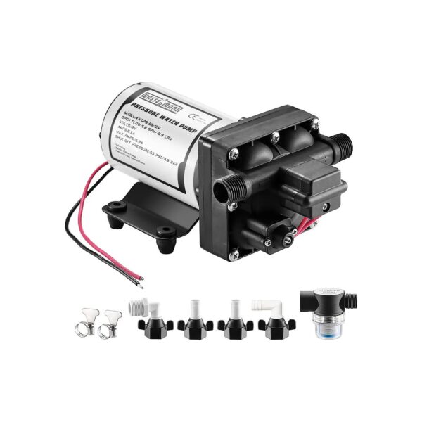 High-Flow 12V Electric Water Pump for RV Camper Marine Use and Lawn Garden Irrigation