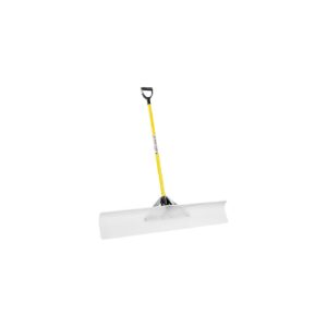 High-Impact Snow Pusher with Non-Stick Polyethylene Blade and Ergonomic Fiberglass Handle