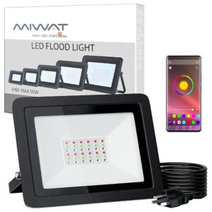 High-Intensity 50W RGB LED Flood Light with 16 Colors and 4 Modes