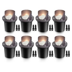 High-Intensity LED In-Ground Lights for Outdoor Use, 12W, 8 Pack with Wire Connectors