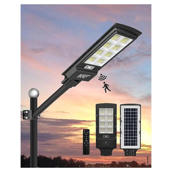 High-Intensity Solar Street Light with 1000W Power, 384 LEDs, and Dusk-to-Dawn Automation