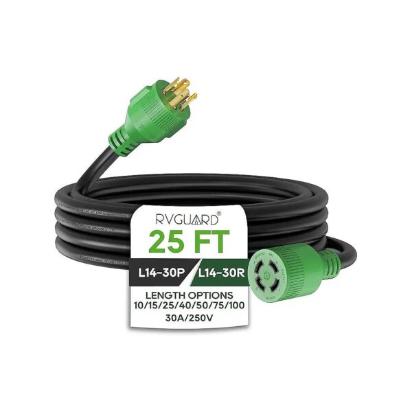 High-Power 10 Gauge NEMA L14-30P/L14-30R Generator Extension Cord for End-Use Devices