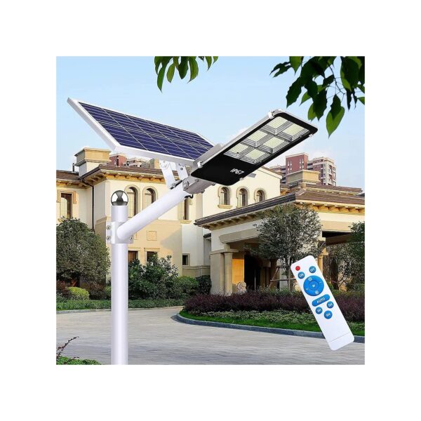 High-Powered Solar Street Light with Remote Control and 6500K Daylight White LEDs