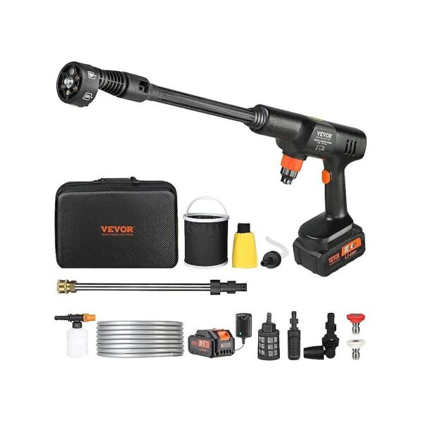 High-Pressure Car Washer Gun with 0Ah Battery and 6-In-One Nozzle for Easy Cleaning