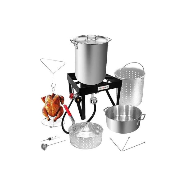 High-Pressure Propane Gas Burner Complete Cooking Kit for Turkey Frying and Boiling