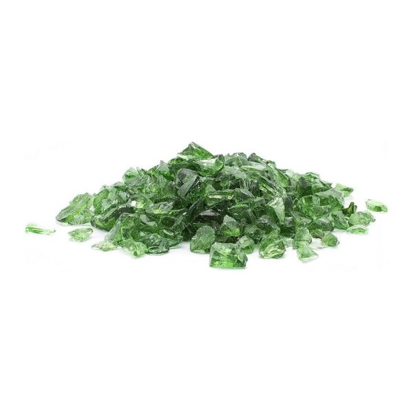 High-Quality 25 Pound Green Glass Fire Pit Glass for Outdoor Decor