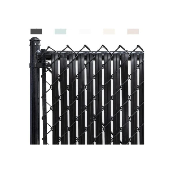 High-Quality 6-Foot Black Chain Link Fence Slats with Bottom Lock and Virgin HDPE