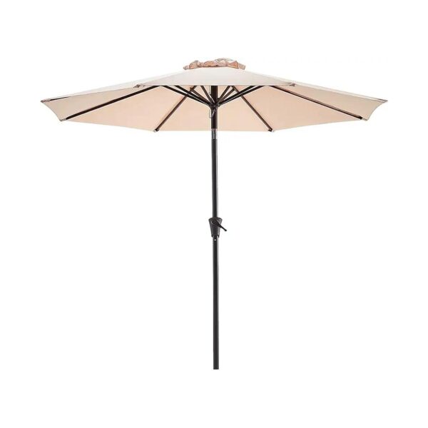 High-Quality 9 Foot Iron Frame Patio Umbrella with 8 Ribs and Waterproof Polyester Canopy