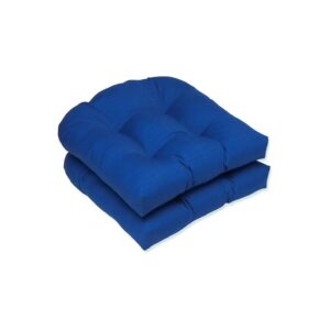 High-Quality Blue Reversible Seat Cushions with Round Corner In/Outdoor Wicker 2 Count