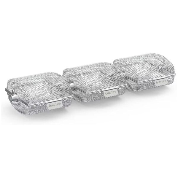 High-Quality Grill Basket, 3-Pack, for Most Grill Types