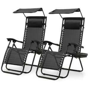 High-Quality Mesh Zero Gravity Lounge Chairs with Headrest and Side Tray for Relaxation