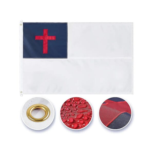 High-Quality Oxford 210D Nylon Christian Flag with Sewn Panels