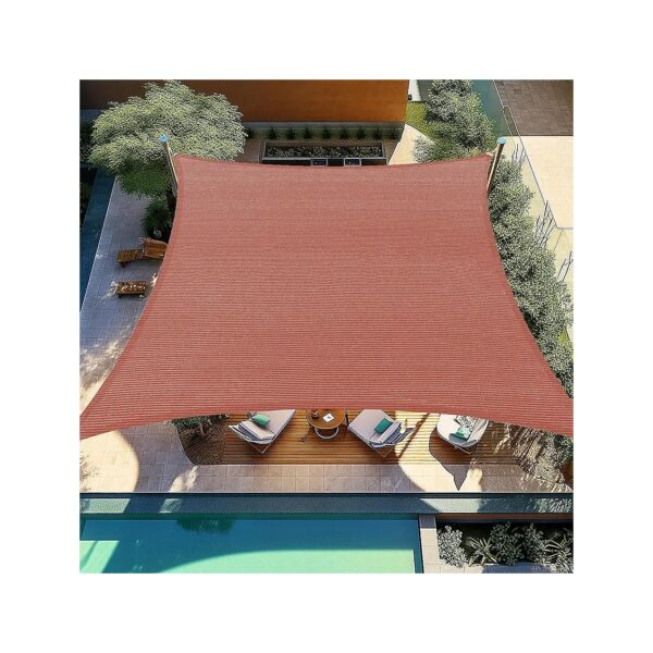 High-Quality Rust Red Sun Shade Sail for Patios and Decks, 10x15 Rectangular Polyethylene