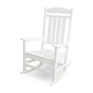 High-Quality White Rocking Chair with Resistant POLYWOOD Material and 20-Year Warranty