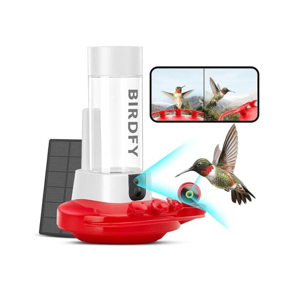 High-Tech Hummingbird Feeder with 2K Dual Cameras, Solar Power, and Instant Notifications