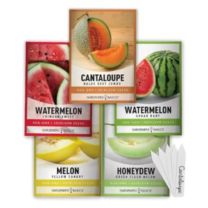 Homegrown Melon Variety Pack with 5 Heirloom Seeds for Outdoor Planting