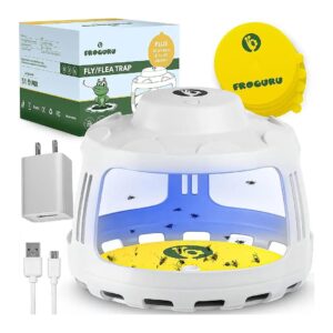 Household Insect Trap with Super Adhesive Discs and 4 LED Light Modes No Chemicals