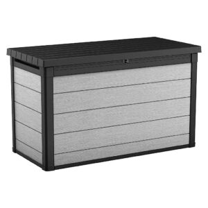 Huge 200-Gallon Storage Box for Patio Furniture with Perfect Gray and Black Combination