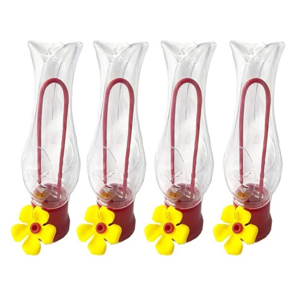 Hummingbird Garden Decoration 4 Pack Feeder Set with Wide Mouth Design for Easy Cleaning