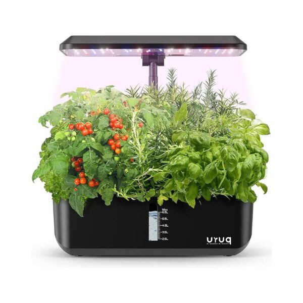 Hydroponics Indoor Garden Kit 12 Pods with Adjustable LED Grow Light Black