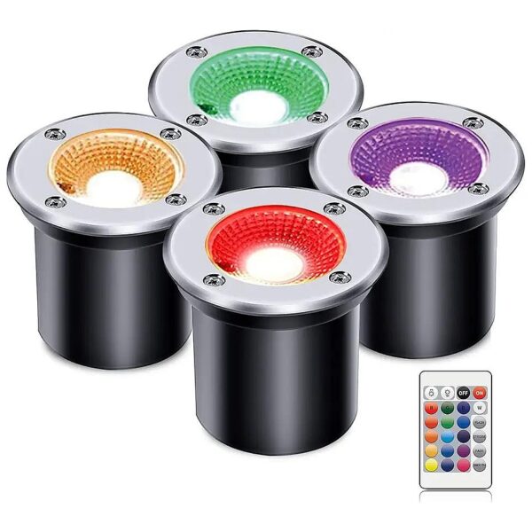 IP67 Waterproof RGB LED Lights 4 Pack Low Voltage LED Pathway Lights for Outdoor Decor