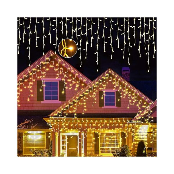 Icicle Christmas Lights with 360 LEDs for Outdoor Decorations and Parties