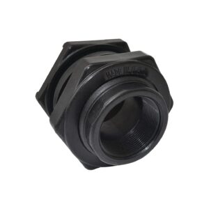 Inch FNPT Black Bulkhead Fitting for Ponds Water Tanks Aquariums Hydroponics