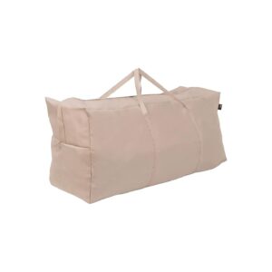 Inch Long Beige Patio Cushion Storage Bag with UV-Resistant Fabric and Zipper Closure