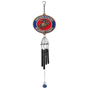 Inch Long Wind Chime Featuring Marines Emblem and Man-Made Material