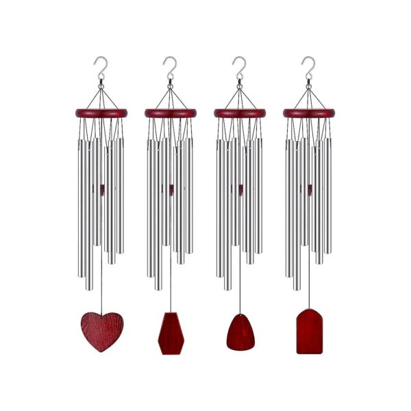 Inch Long Wooden Wind Chimes with 6 Aluminum Tubes, Classic Style for Indoor Outdoor Use