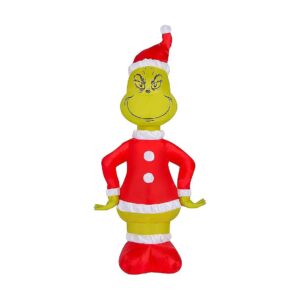 Inch Multicolor Christmas Inflatable Grinch in Santa Suit