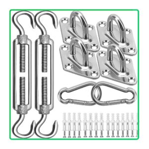 Inch Rectangle and Triangle Shade Sail Hardware Kit for Patio and Garden Shade Sails