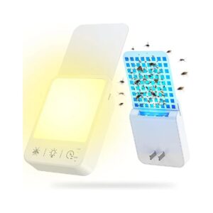 Indoor Flying Insect Trap with LED Night Light and 6 Glue Cards