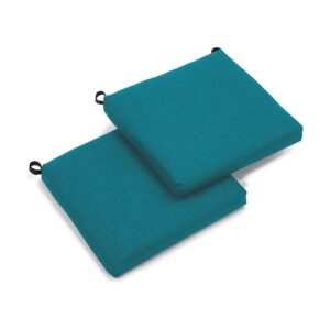 Indoor Outdoor Aqua Blue Chair Cushions 2 Count with Polyester Fiber