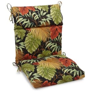 Indoor Outdoor Chair Cushion 20 x 42 inches Polyester Patterned Tropique Raven